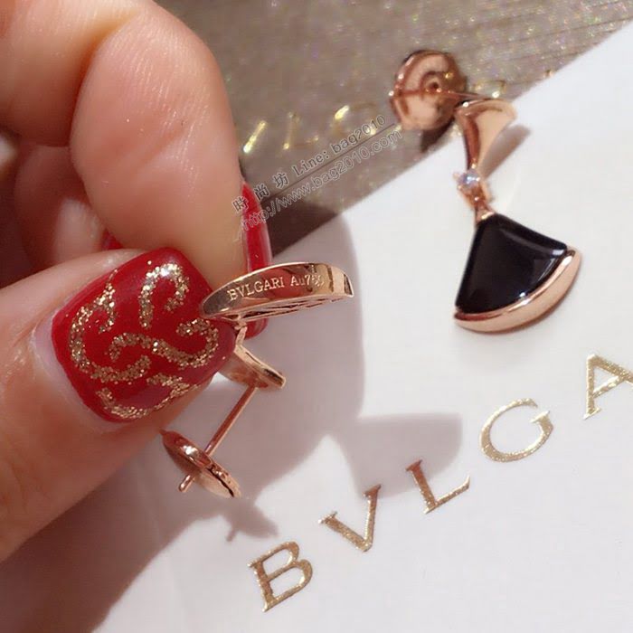 Bvlgari飾品 寶格麗扇形裙子耳釘 s925純銀寶格麗diva系列耳環  zgbq3039